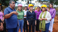 Ministra Cida Gonçalves visita obras da Casa da Mulher Brasileira em Goiânia